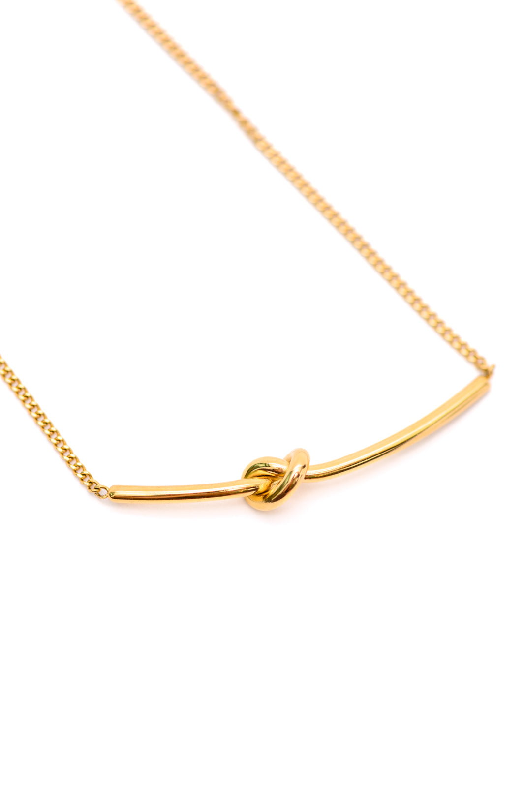 Love Knot Bar Necklace - 18K Gold