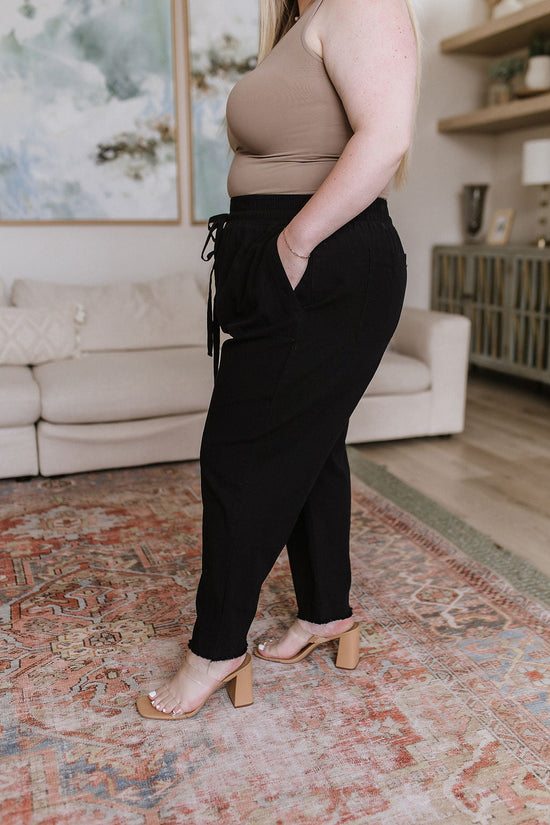 Love Me Dearly High Waisted Pants in Black - Cotton Bleu