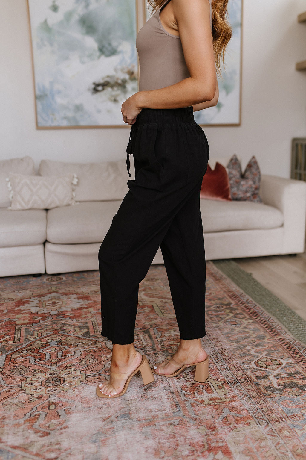 Love Me Dearly High Waisted Pants in Black - Cotton Bleu