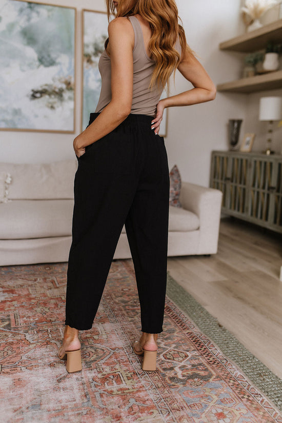 Love Me Dearly High Waisted Pants in Black - Cotton Bleu