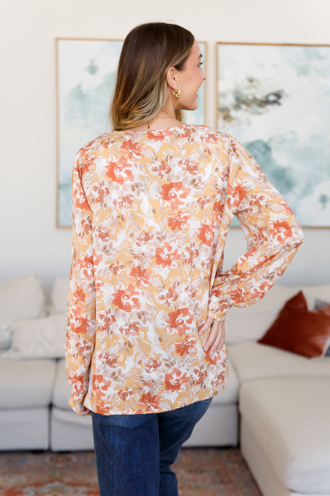 Marigold Dreams Floral Blouse - Emily Wonder