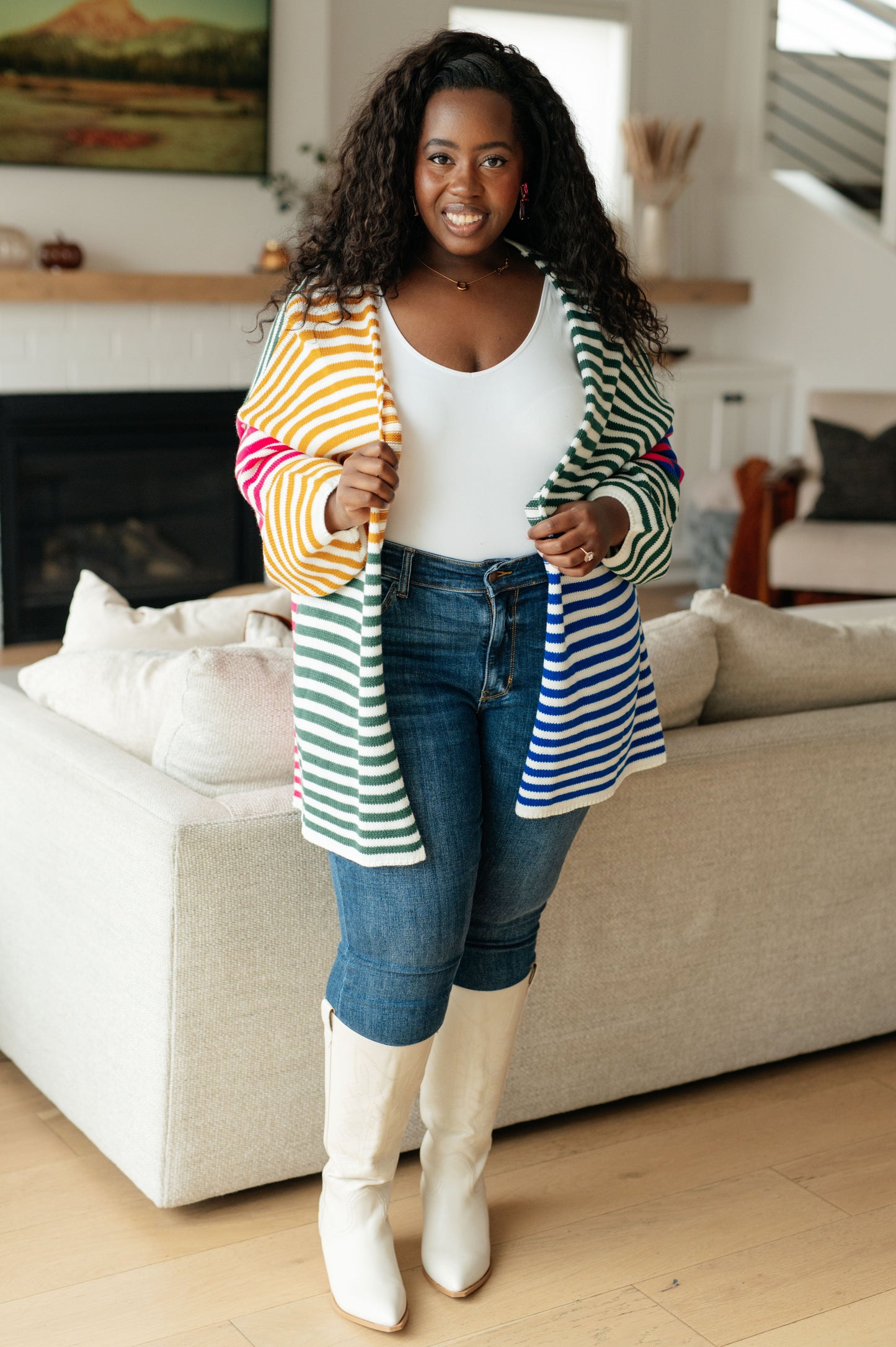 Marquee Lights Striped Cardigan - Andree By Unit