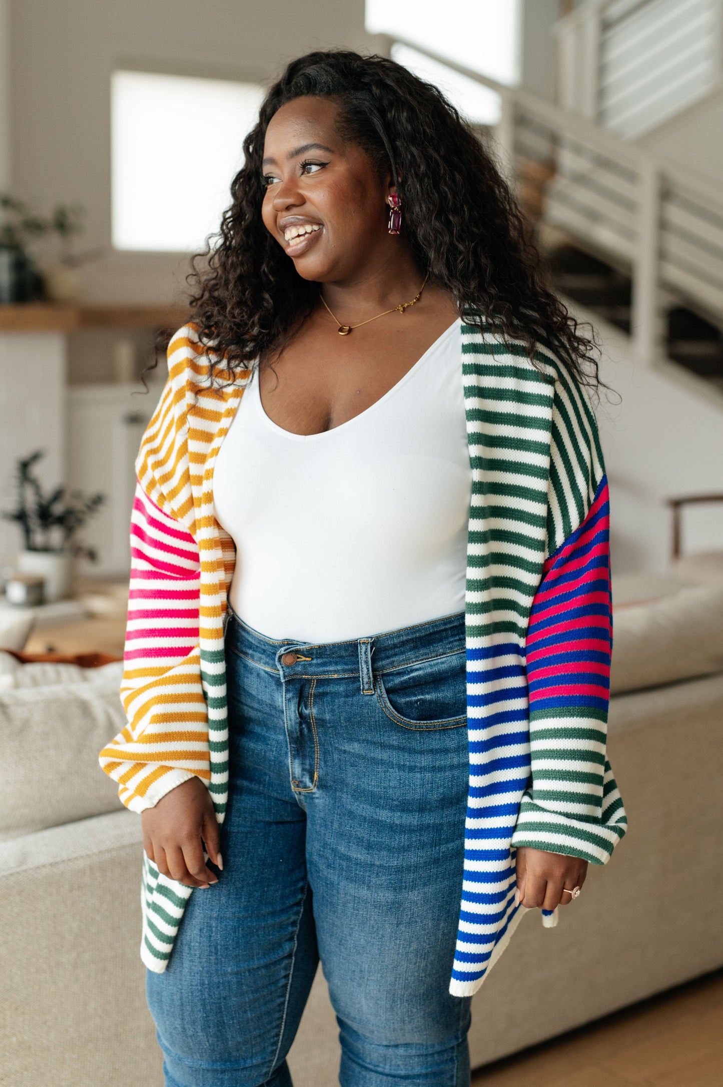 Marquee Lights Striped Cardigan - Andree By Unit