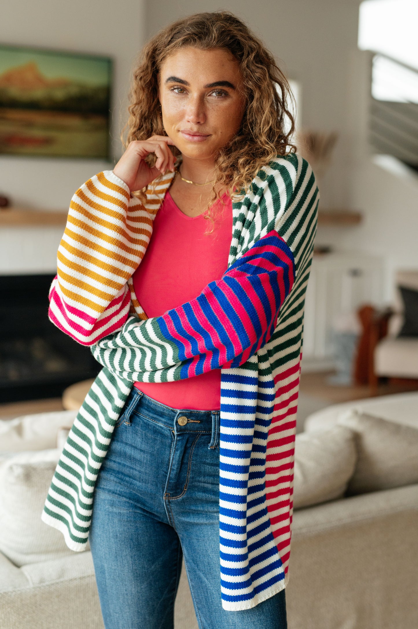 Marquee Lights Striped Cardigan - Andree By Unit