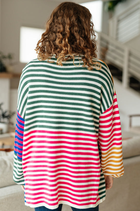 Marquee Lights Striped Cardigan - Andree By Unit