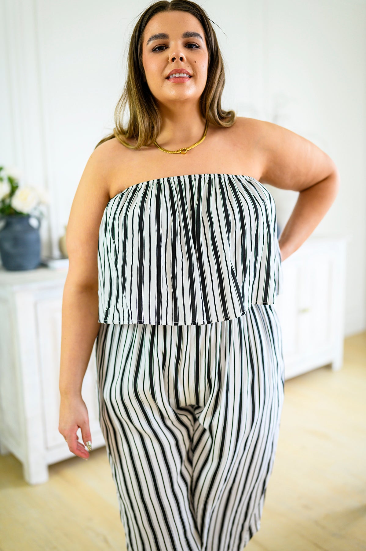 Modern Stripes Sleeveless Jumpsuit - Andree by Unit