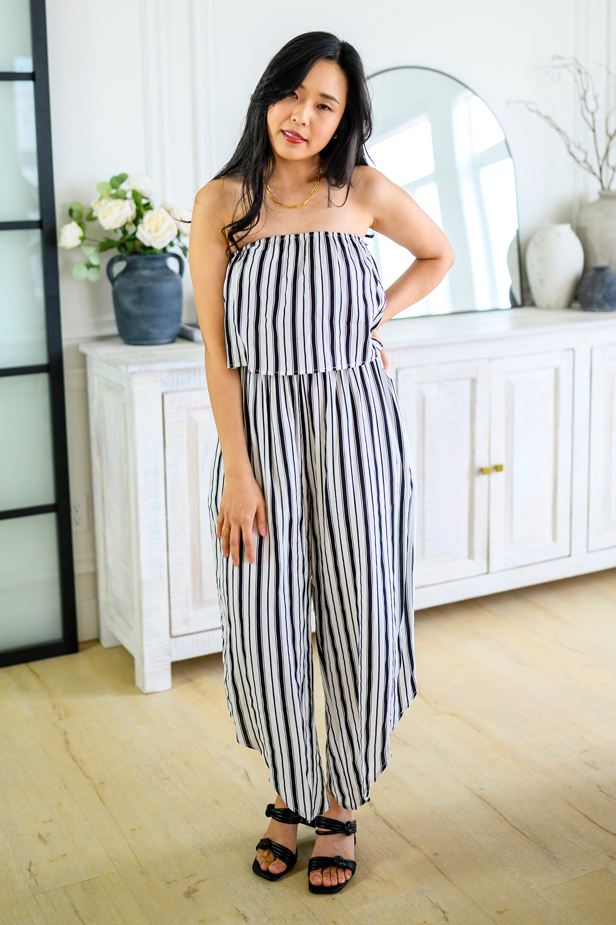 Modern Stripes Sleeveless Jumpsuit - Andree by Unit