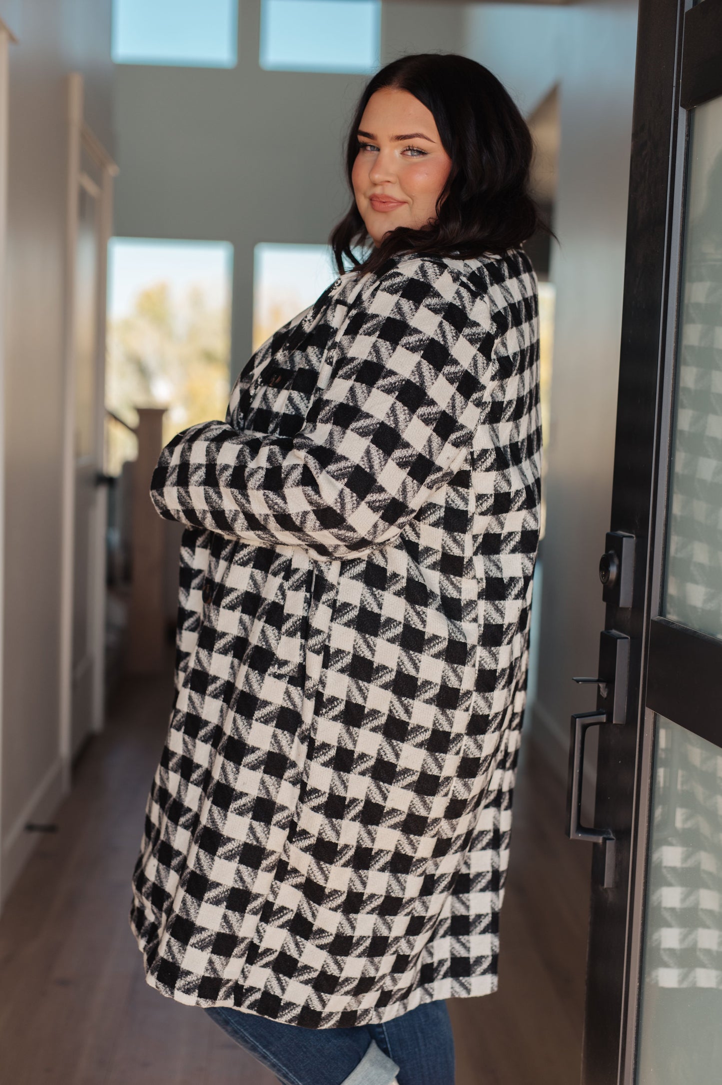 Monochromatic Moment Plaid Coat - Davi & Dani