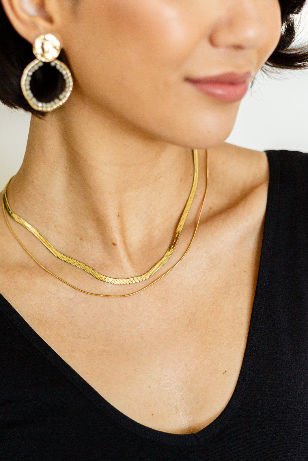 Noontide Double Chain Necklace - 18K Gold Plated