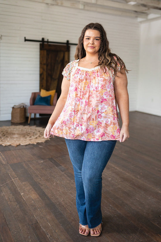 Not So Serious Floral Blouse in Pink - Jodifl