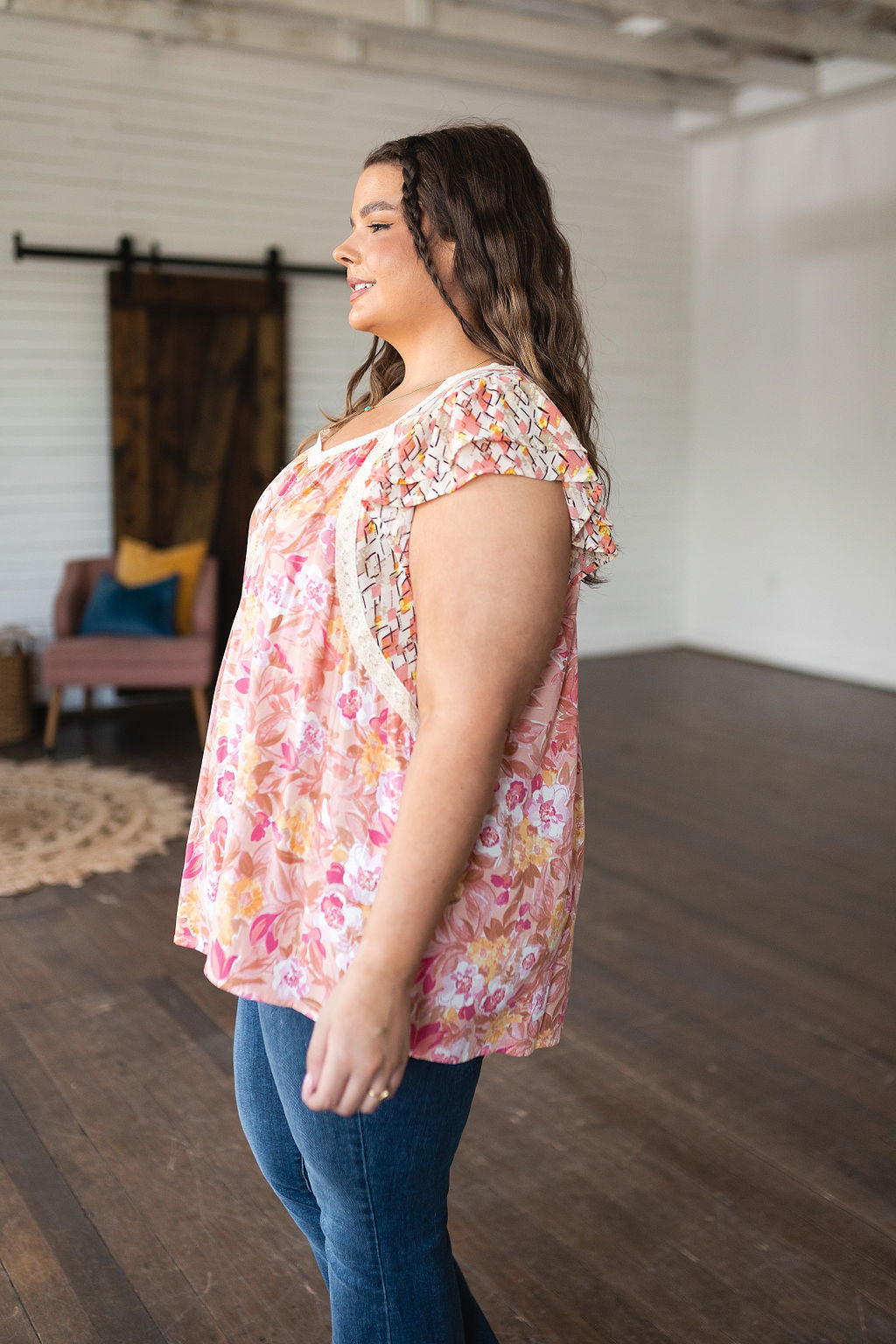 Not So Serious Floral Blouse in Pink - Jodifl