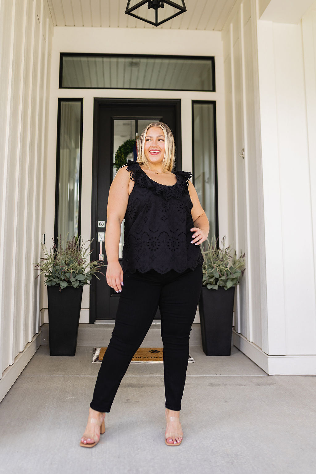 Parisian Stroll Lace Blouse in Black - Andree by Unit