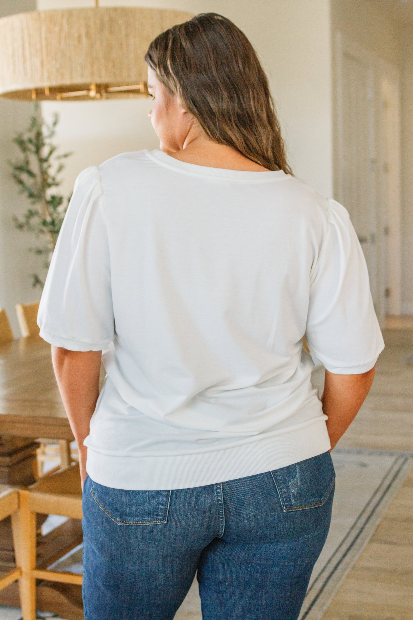 Pristine Puff Sleeve Top in White - Jodifl