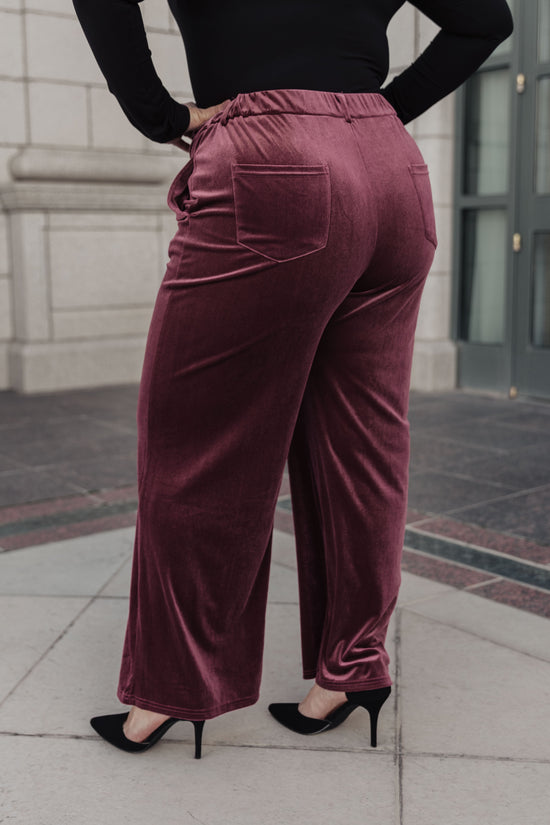 High Society Velvet Wide Leg Trousers - Bibi