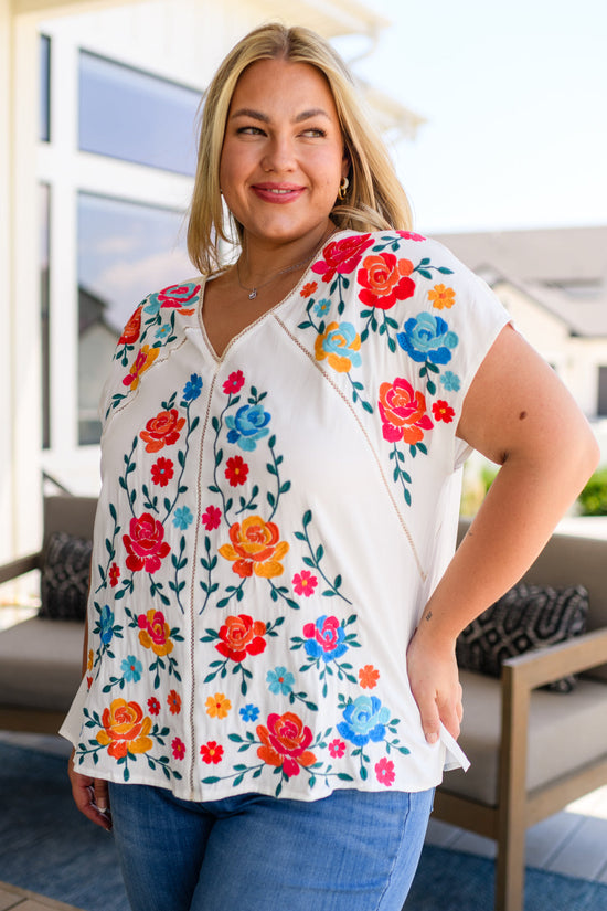 Rose Garden Embroidered Blouse - Andree By Unit