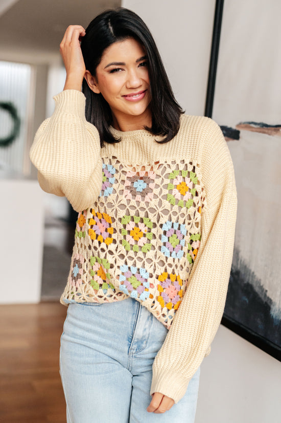 Square Dance Granny Square Sweater - Heyson