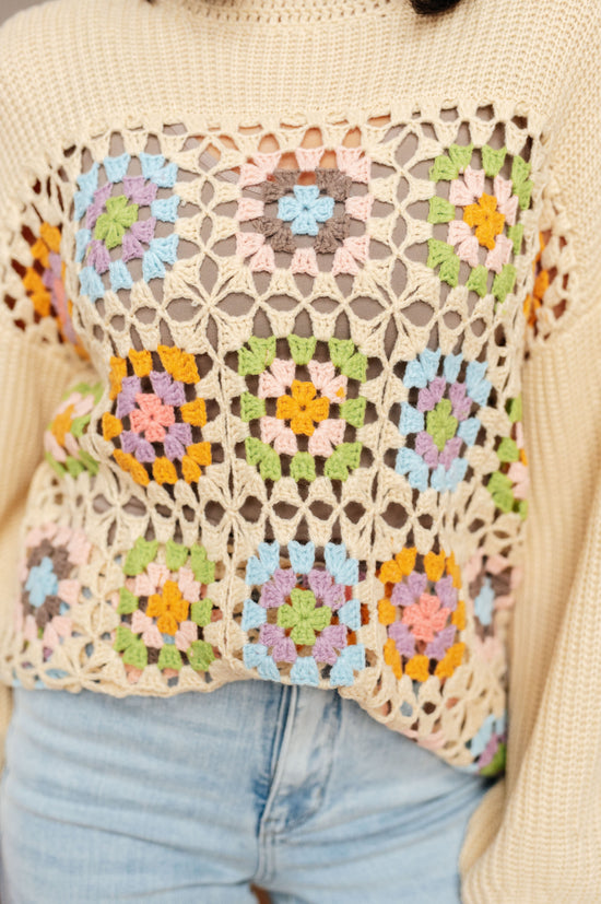 Square Dance Granny Square Sweater - Heyson