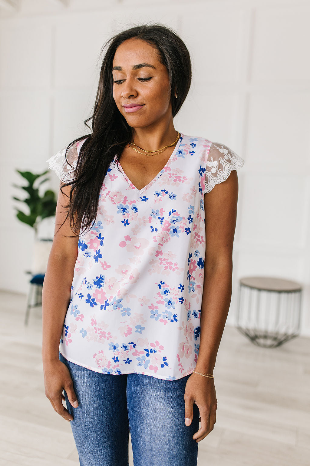 Still the One Lace Sleeve Floral Top - Sew In Love