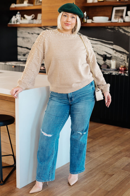 String Me Along Pearl Accent Sweater - Bibi