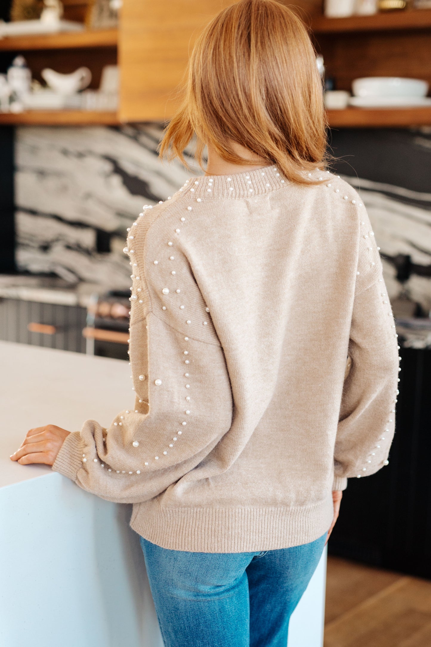 String Me Along Pearl Accent Sweater - Bibi