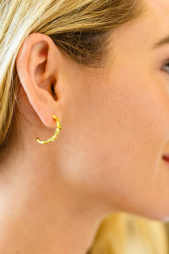 Santana Studded Hoop Earrings - 18K Gold