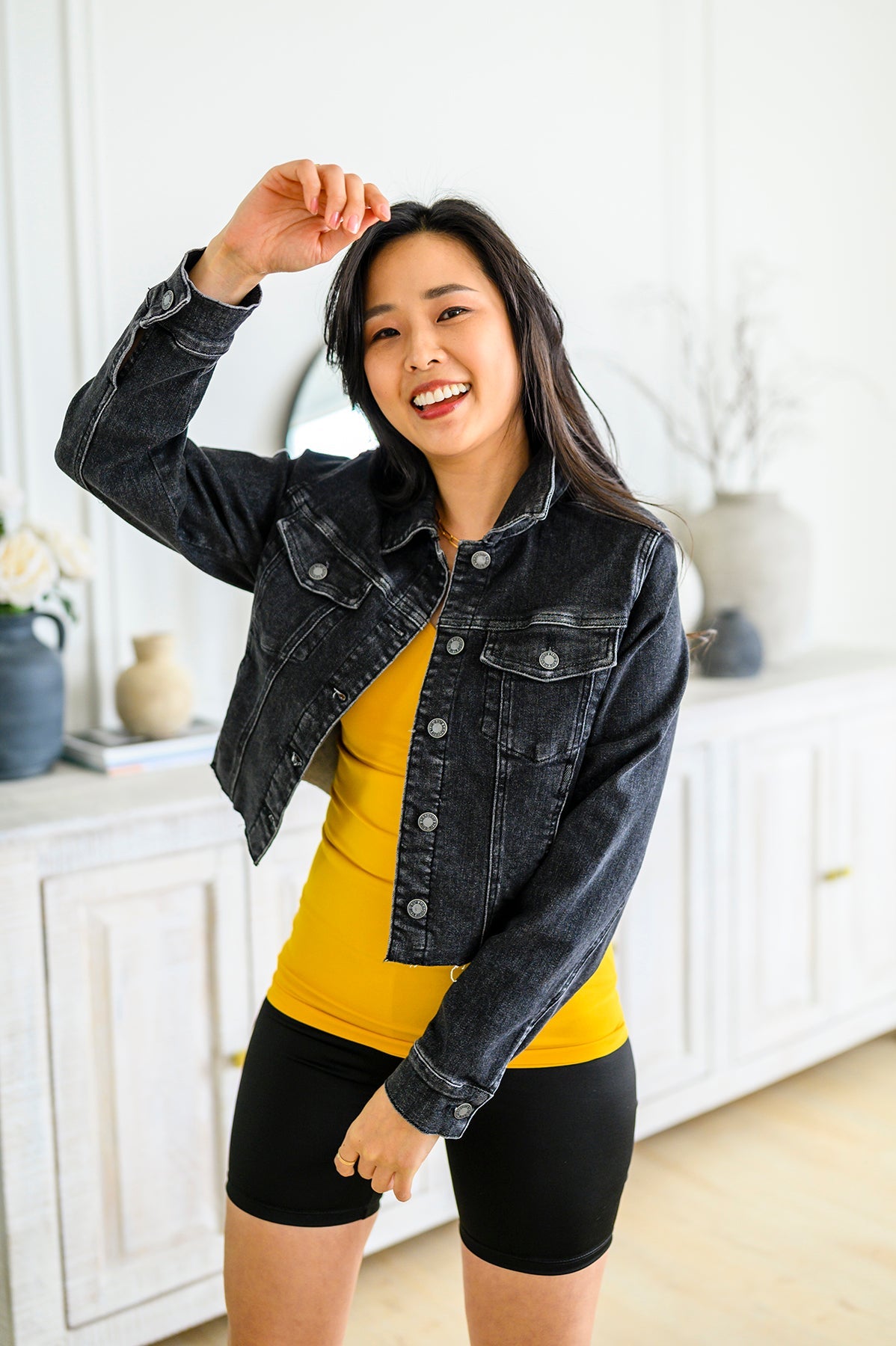 The Basics Reversible Longline Tank in Mustard - Yelete