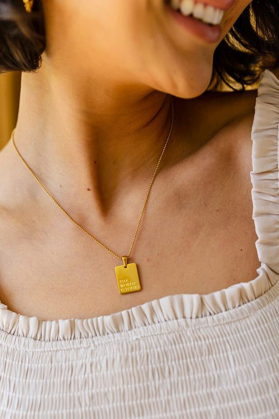 The World is Yours Pendant Necklace - 18K Gold