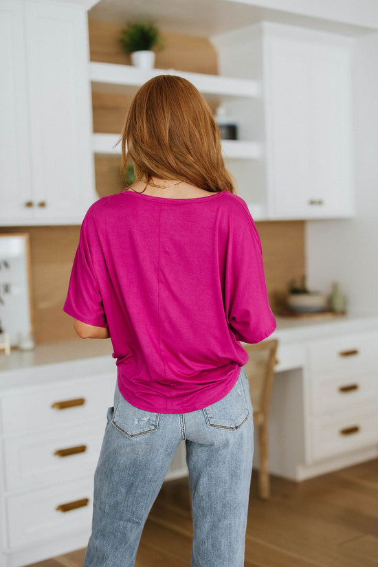 Tied Up With a Bow Top in Magenta - Zenana