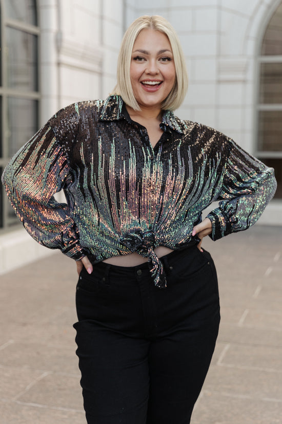 Too Glitz to Glam Button Up Shirt - GeeGee