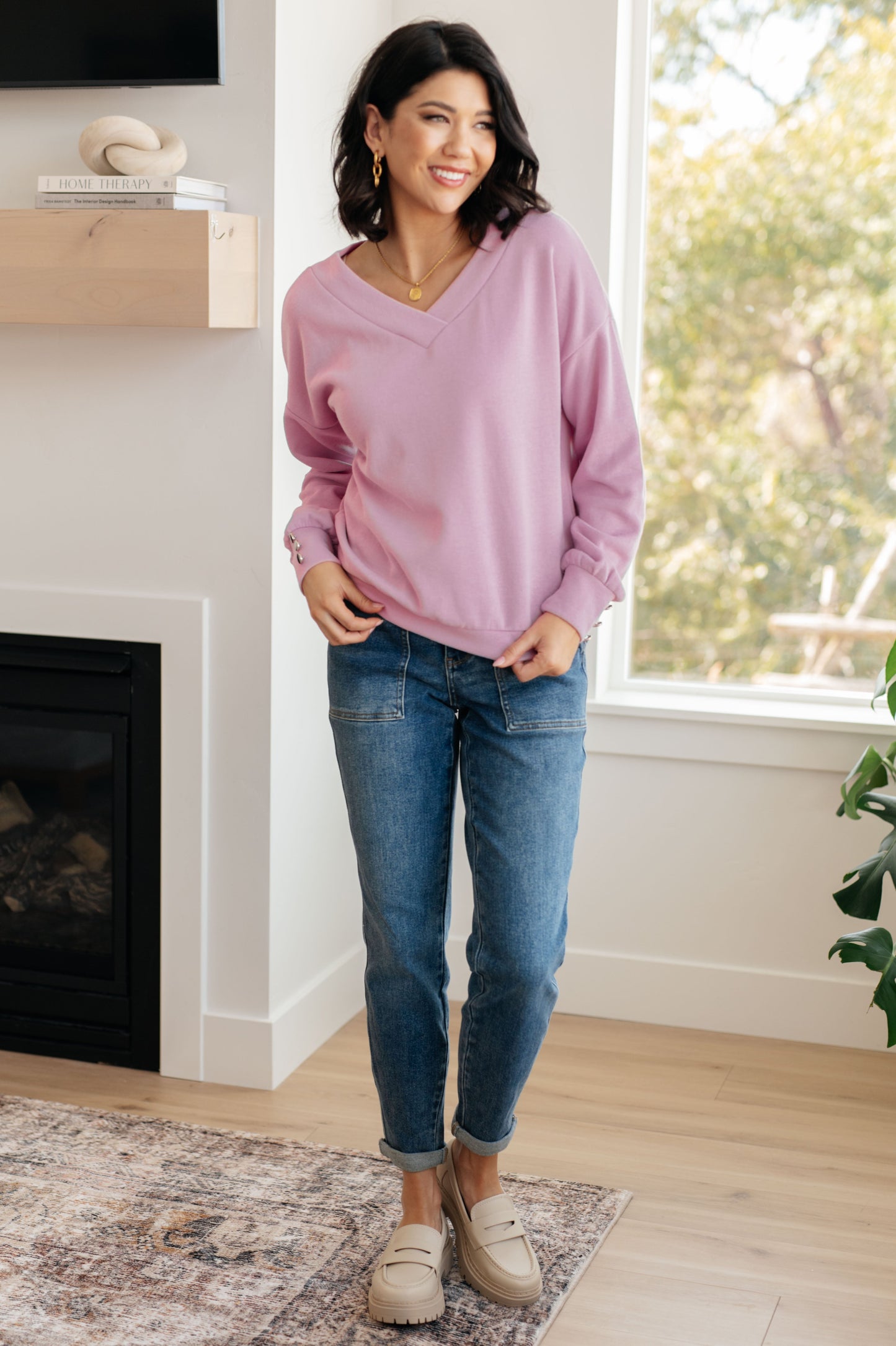 Totally Verified Long Sleeve V-Neck Top - One Eleven North