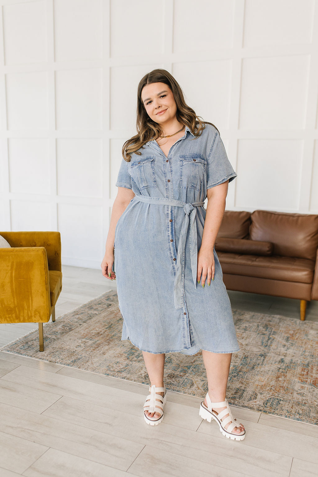 Wait For It Denim Shirtdress - GeeGee