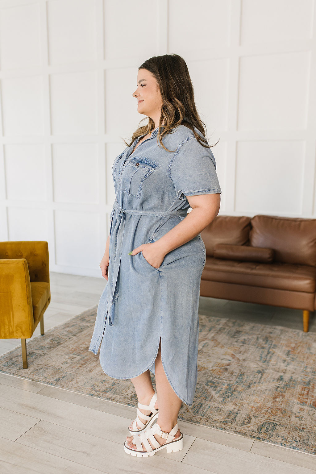 Wait For It Denim Shirtdress - GeeGee