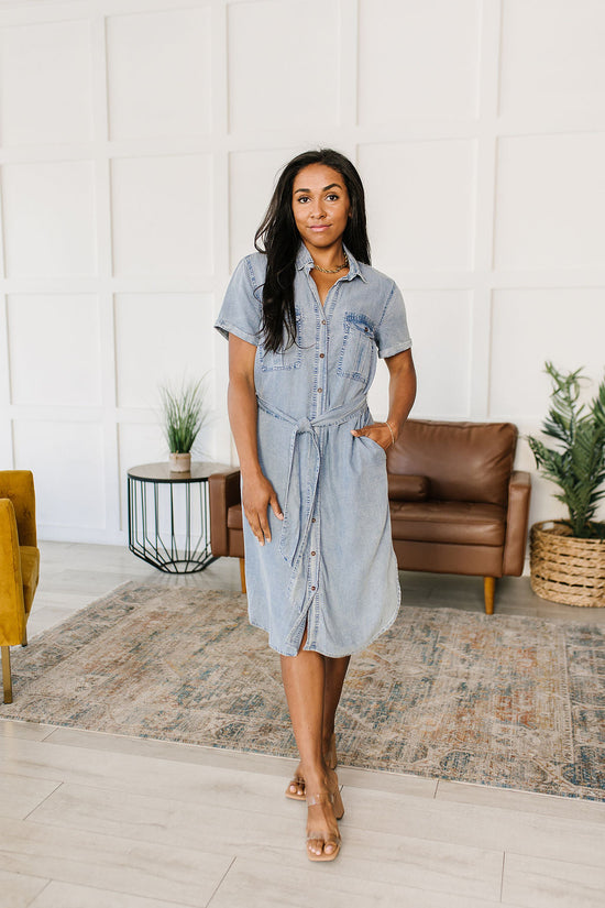 Wait For It Denim Shirtdress - GeeGee