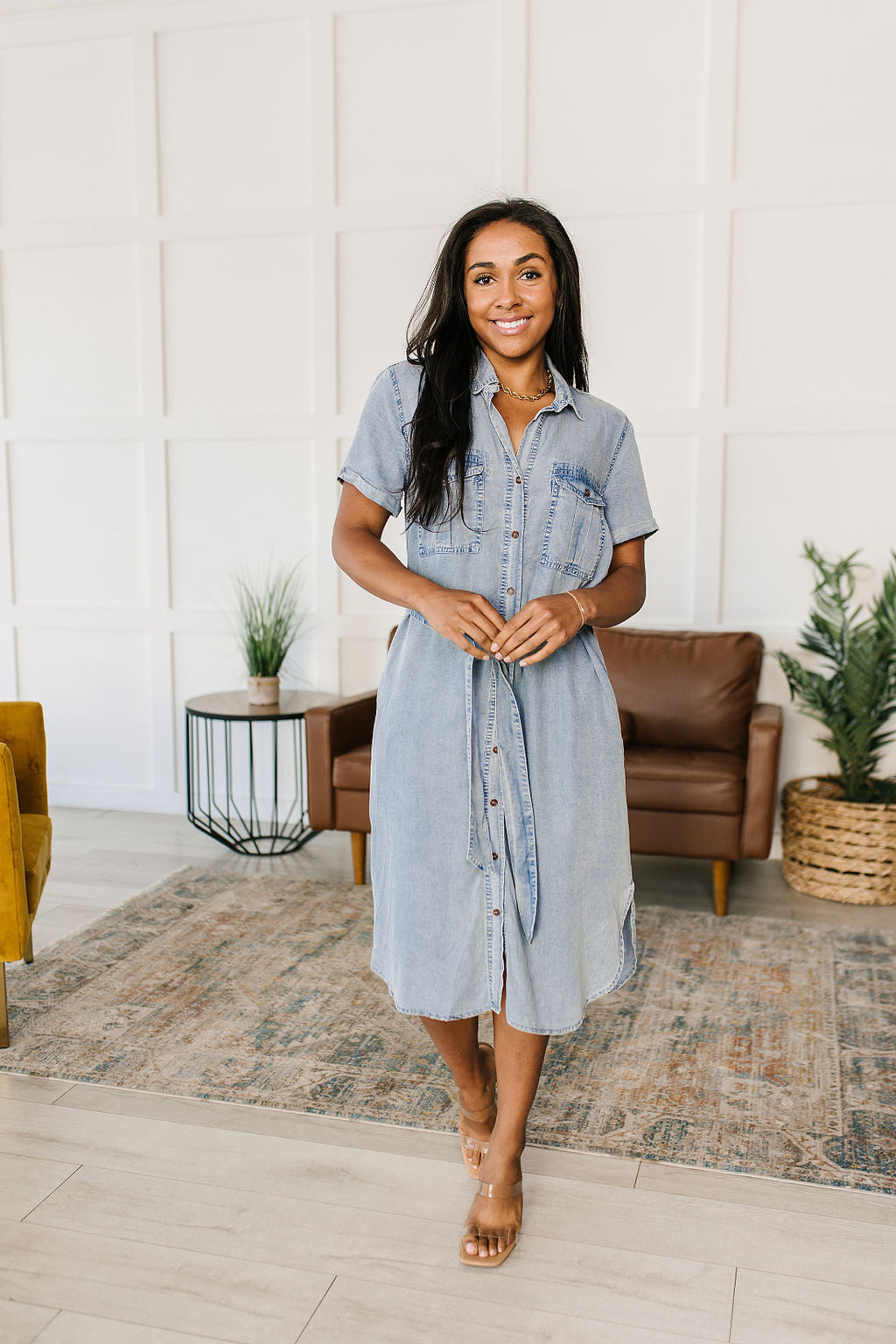 Wait For It Denim Shirtdress - GeeGee