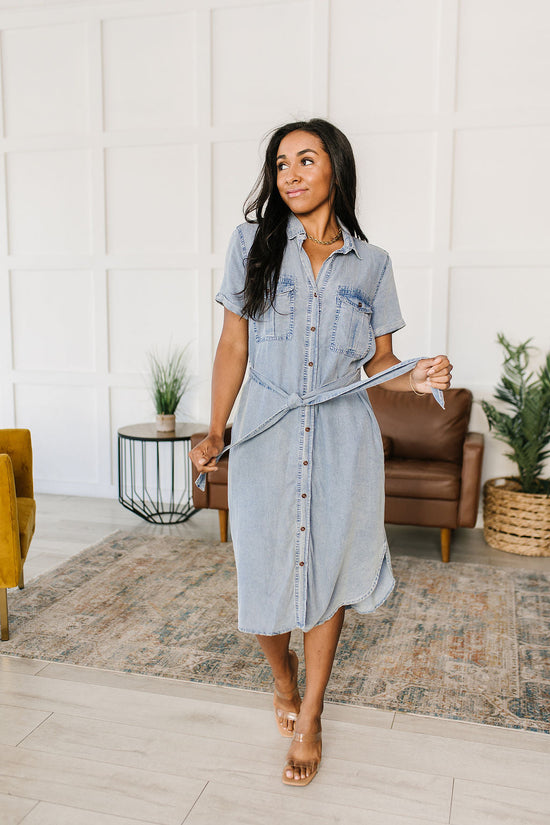 Wait For It Denim Shirtdress - GeeGee