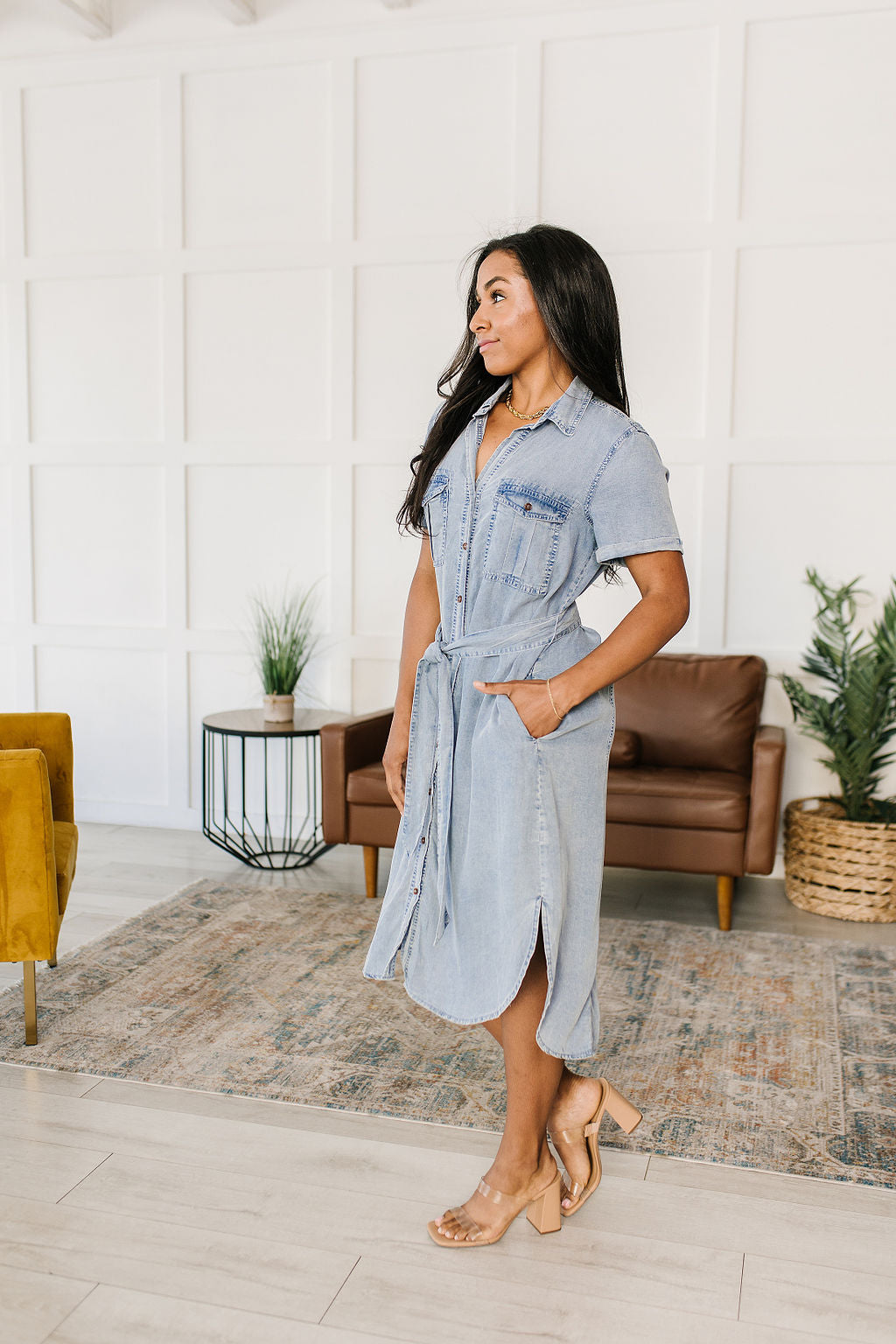 Wait For It Denim Shirtdress - GeeGee