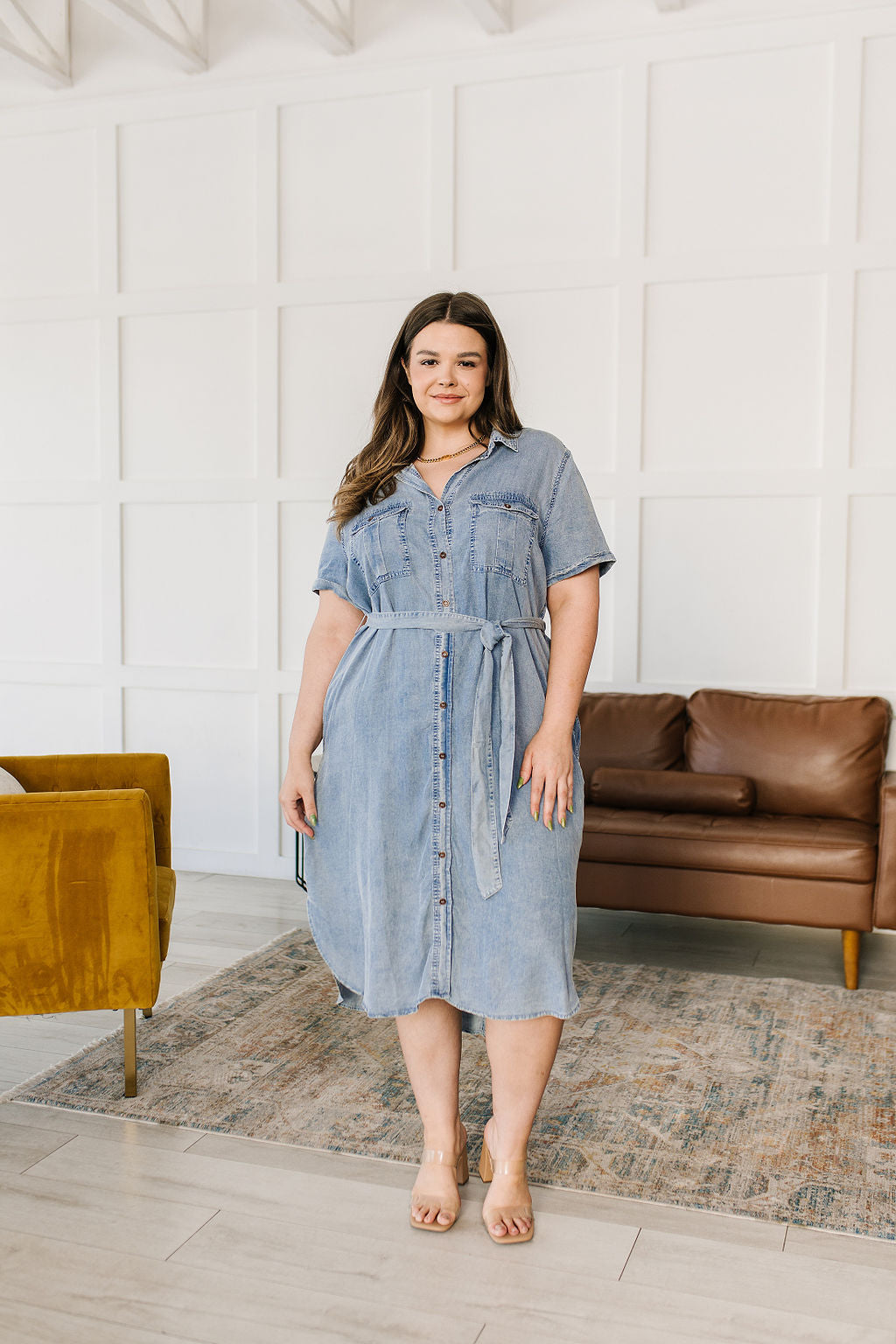 Wait For It Denim Shirtdress - GeeGee