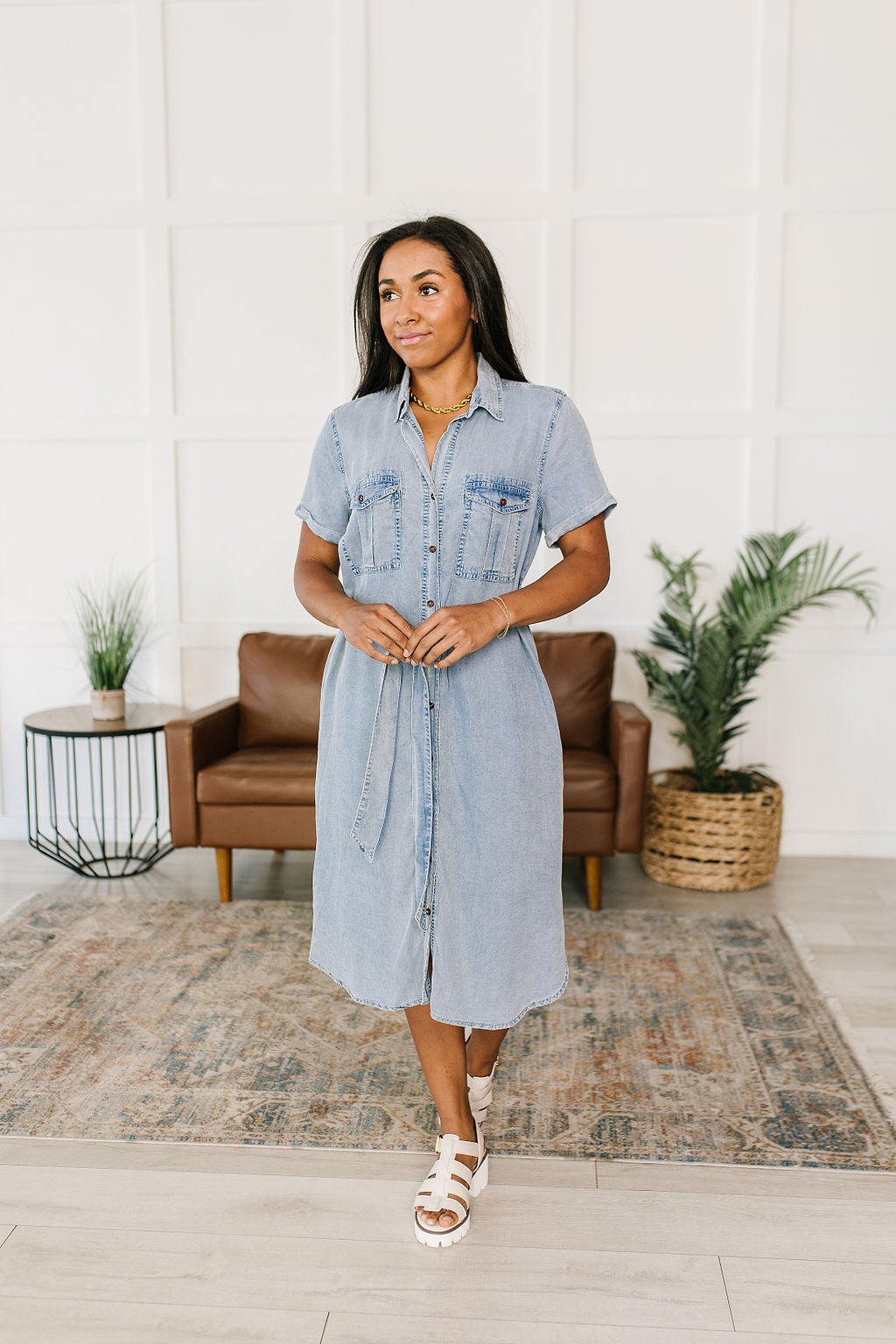 Wait For It Denim Shirtdress - GeeGee