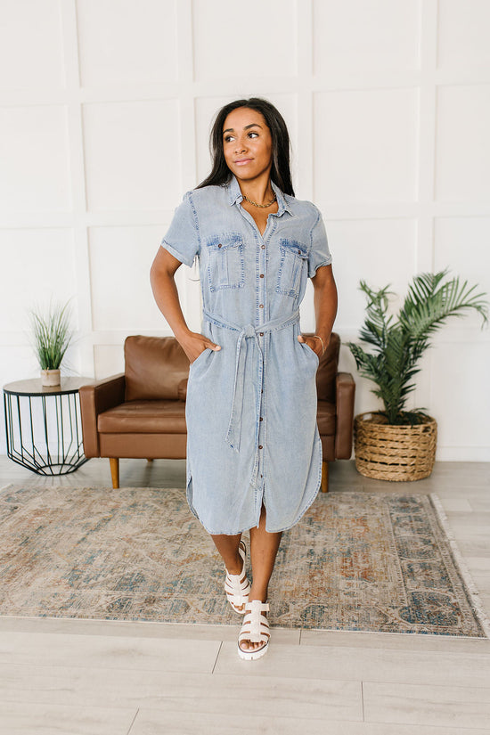 Wait For It Denim Shirtdress - GeeGee