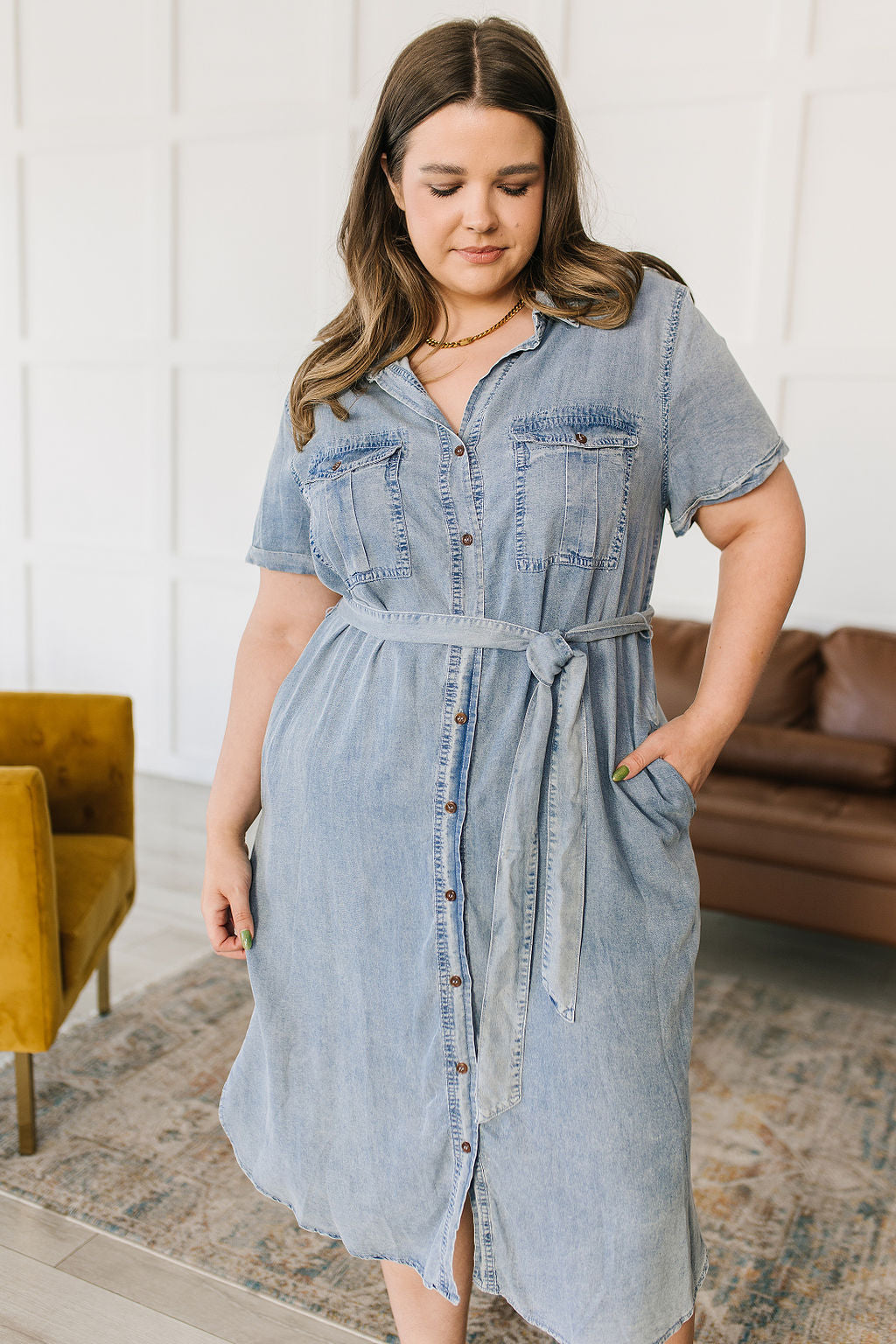 Wait For It Denim Shirtdress - GeeGee