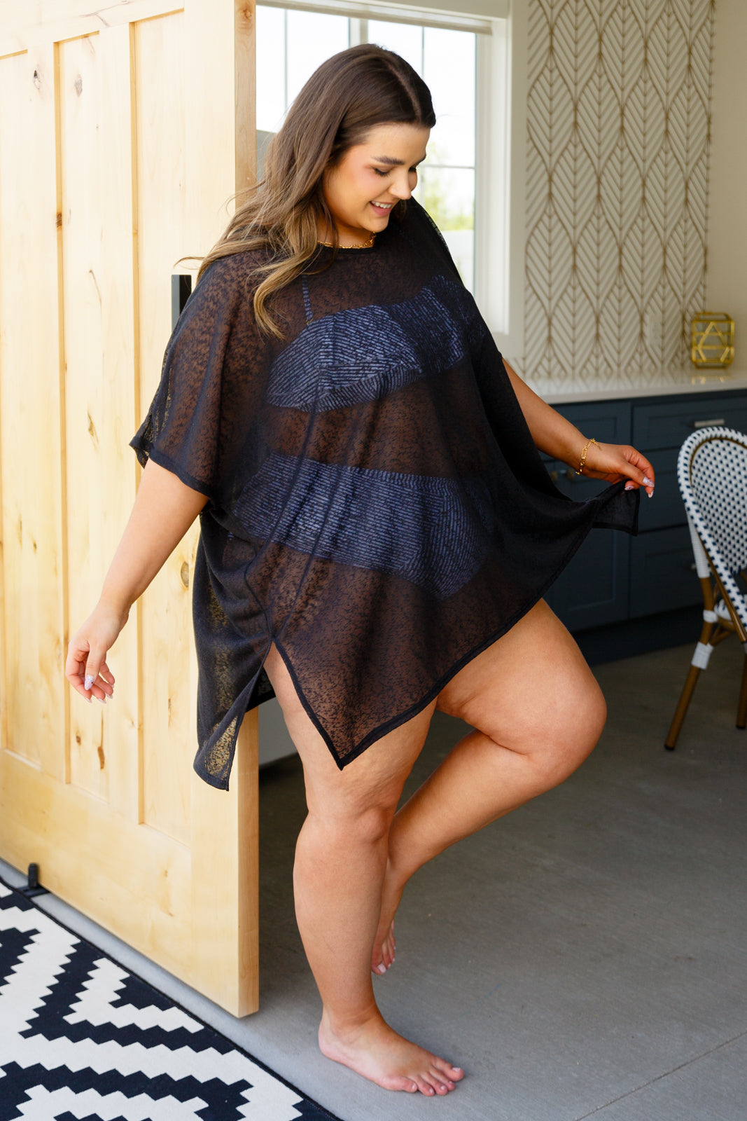 Warm Days, Cool Nights Top in Black - Cotton Bleu