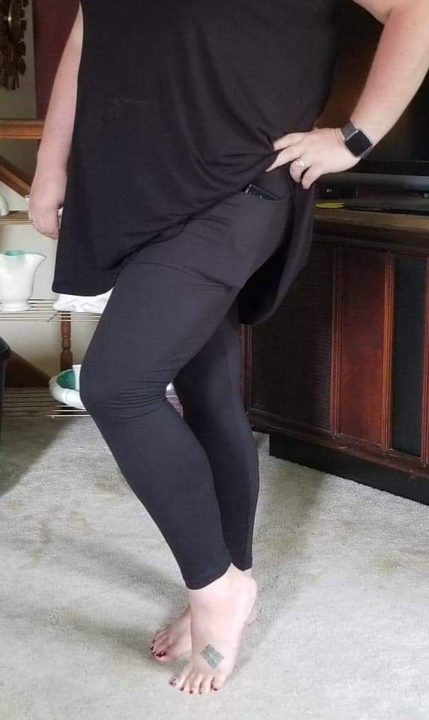 Solid Black - Leggings w/Pockets